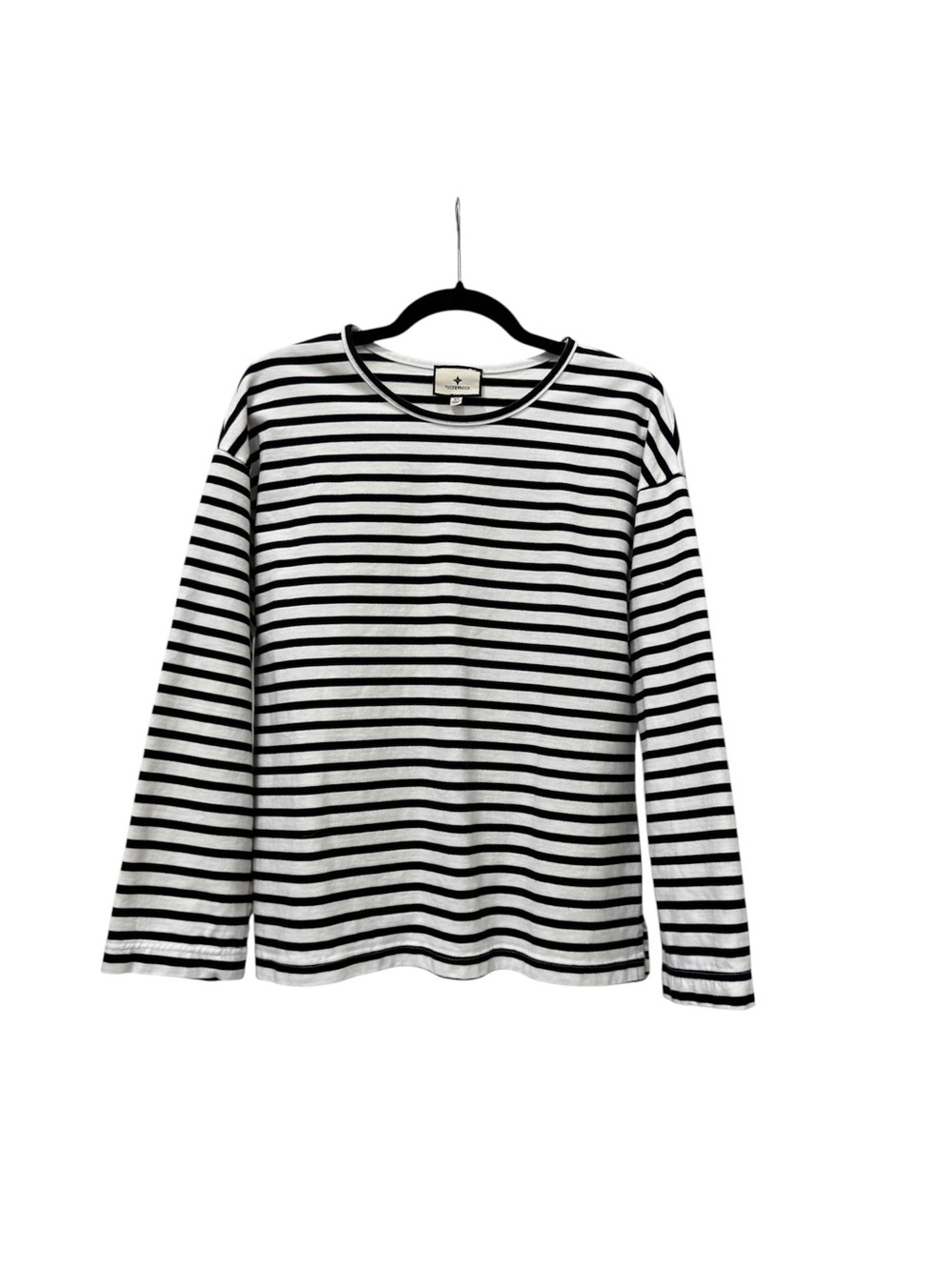 Tuckernuck Black & White Striped 100% Cotton Long Sleeve Tee Top XS